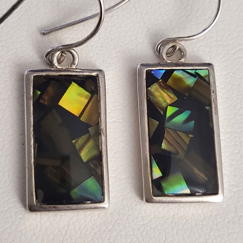 925 sterling silver abalone earrings